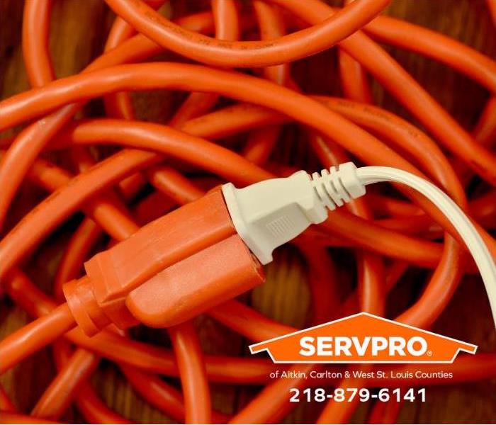 A pile of extension cords is shown.