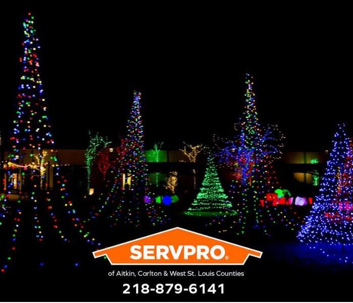 Colorful electric holiday lights are shown.